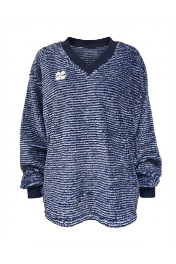 Kravitz Fluffy Navy-sweatshirt, gemaakt in Portugal