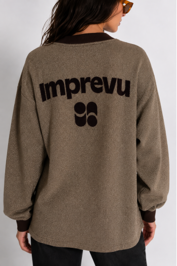 Sweatshirt Kravitz Lurex chocolat fabriqué au Portugal