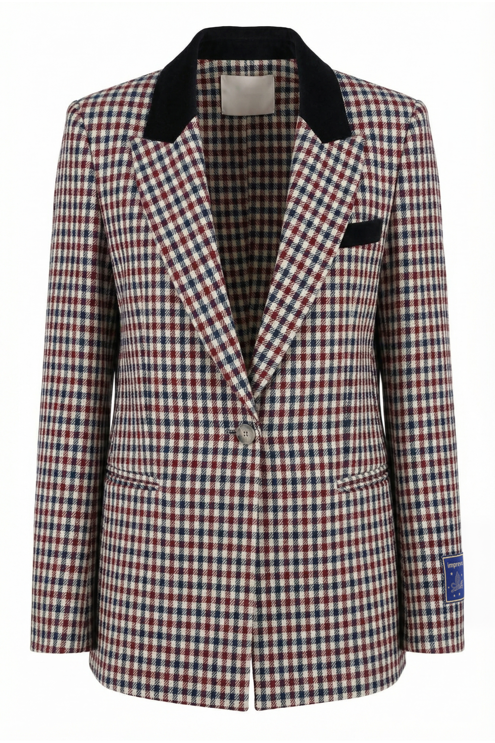 Blazer Ema pied de poule bordeaux fabriqué en Italie