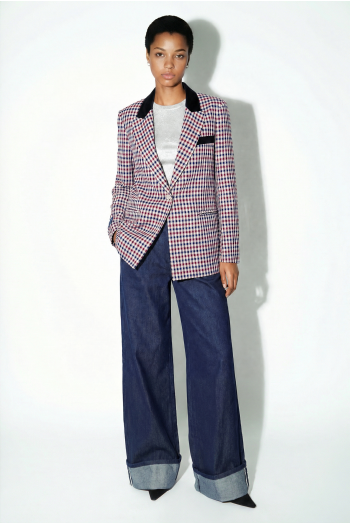Blazer Ema pied de poule bordeaux fabriqué en Italie