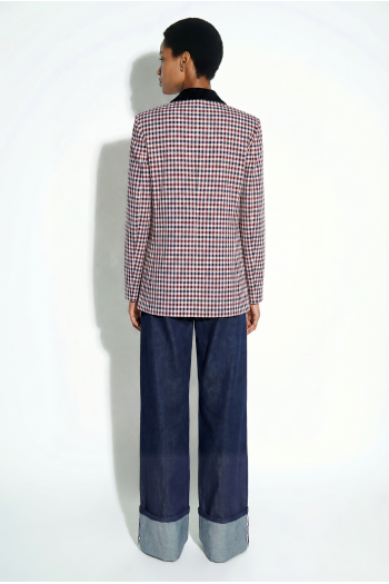 Blazer Ema pied de poule bordeaux fabriqué en Italie