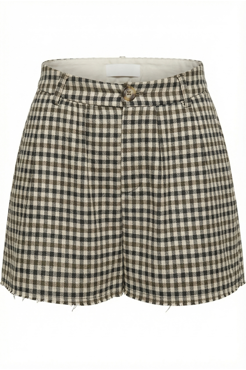 Jupe short Riva pied de poule Kaki fabriquée en Italie