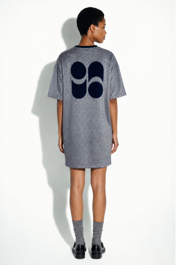 Robe Noa Lurex silver fabriquée au Portugal