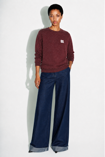 Sweatshirt Eddie moucheté bordeaux fabriqué au Portugal