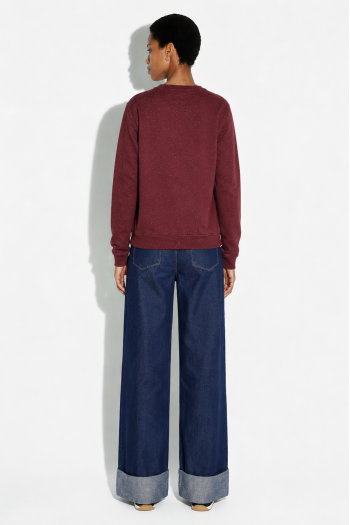 Sweatshirt Eddie moucheté bordeaux fabriqué au Portugal