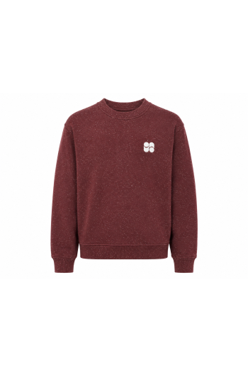 Sweatshirt Eddie moucheté bordeaux fabriqué au Portugal