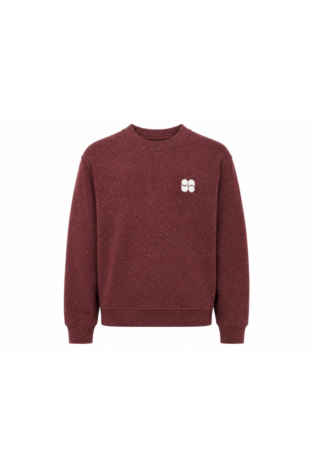 Sweatshirt Eddie moucheté bordeaux fabriqué au Portugal