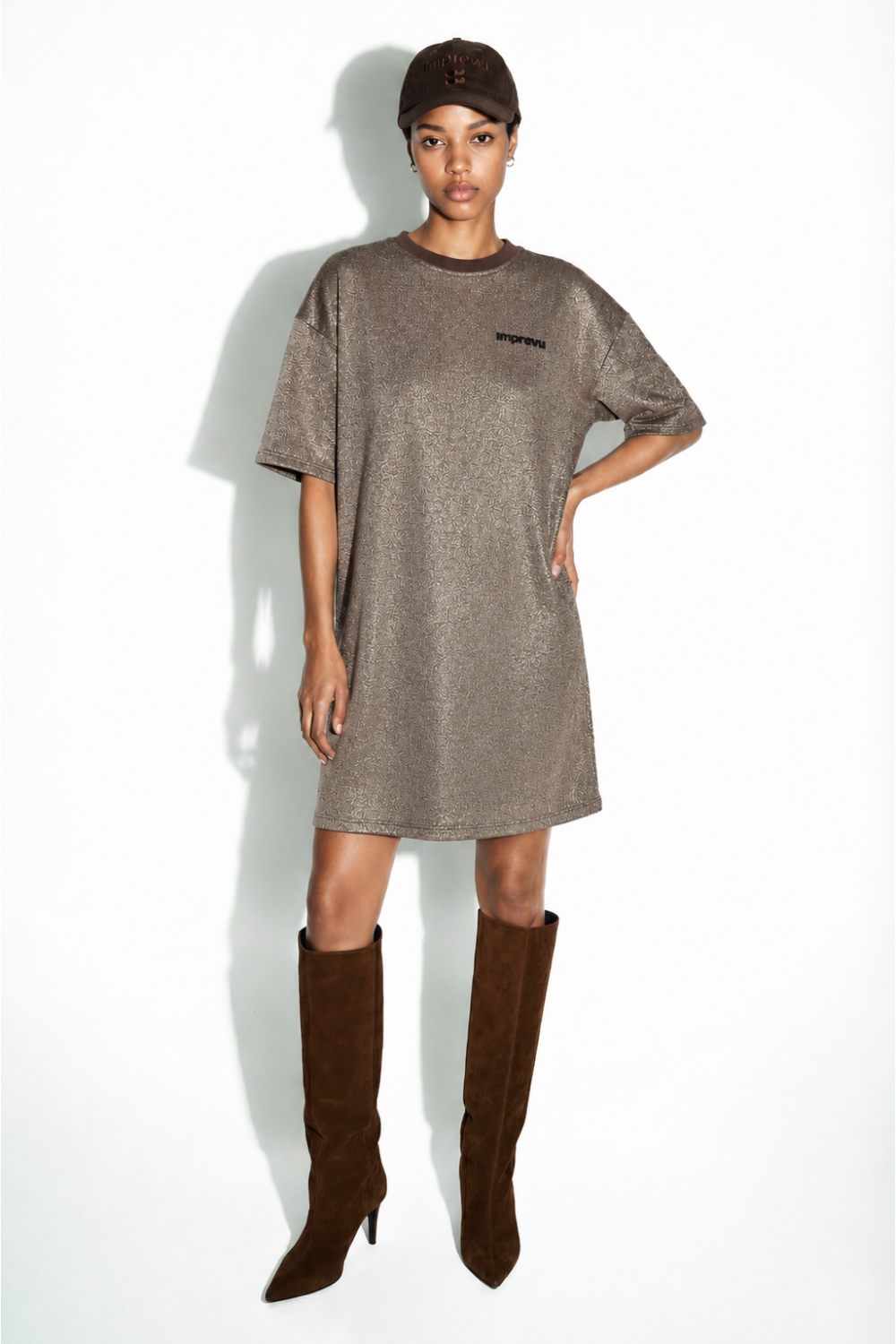 Robe Noa Lurex chocolat fabriquée au Portugal