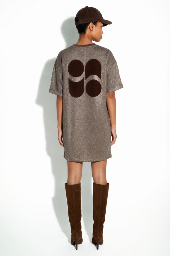 Robe Noa Lurex chocolat fabriquée au Portugal