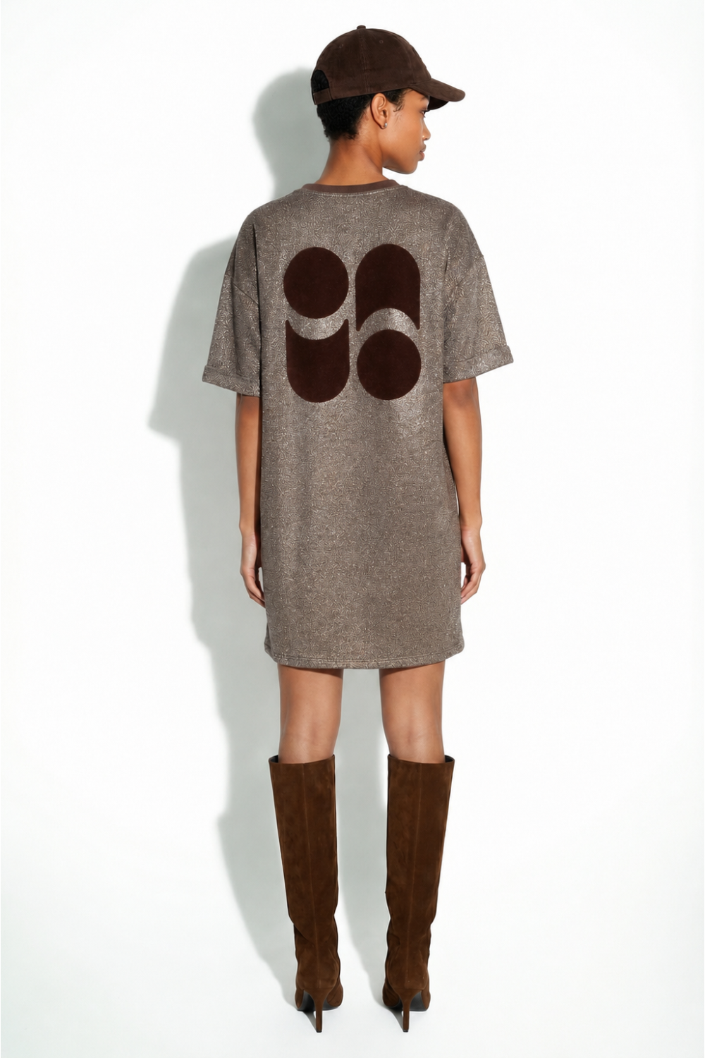 Robe Noa Lurex chocolat fabriquée au Portugal