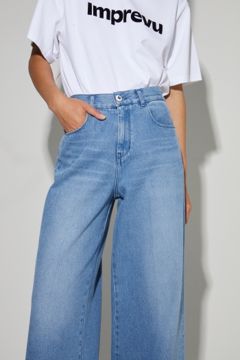 Denim Swiggy Palazzo medium blue, fabriqué au Portugal