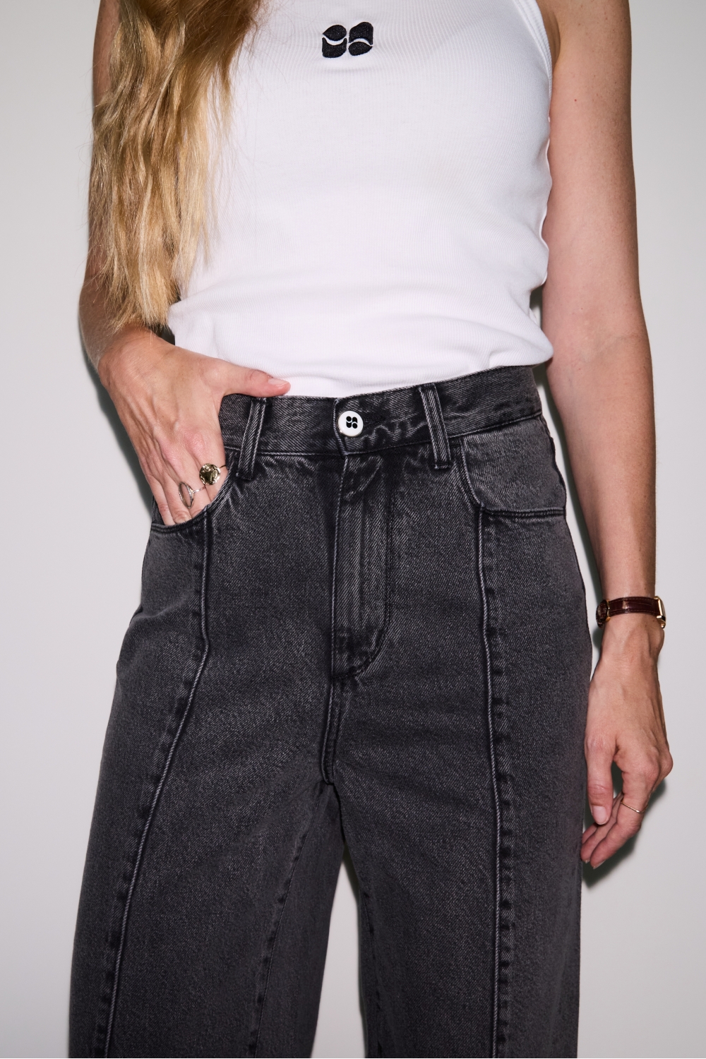 Denim Swiggy Palazzo Grey Made in Portugal