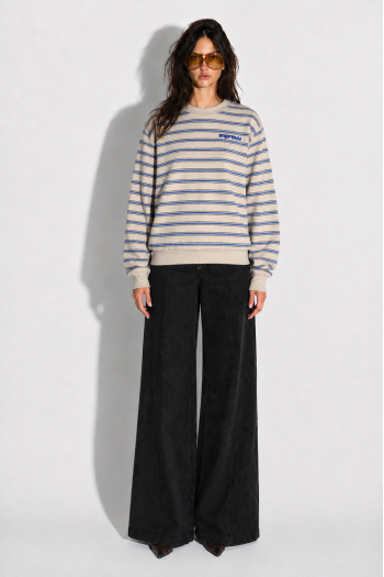 Eddie Beige Striped Sweatshirt, made in Portugal