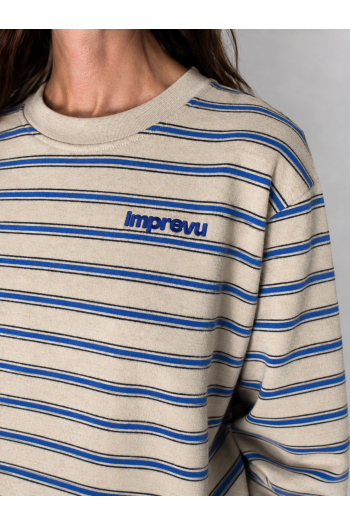 Eddie Beige Striped Sweatshirt, made in Portugal