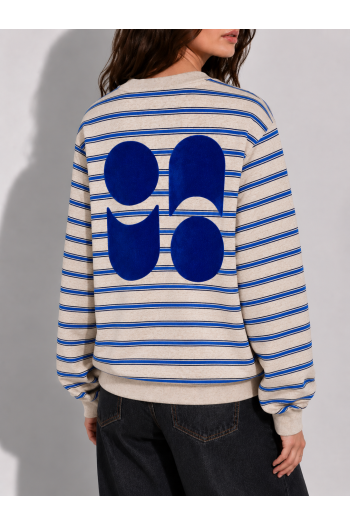 Eddie Beige Striped Sweatshirt, made in Portugal