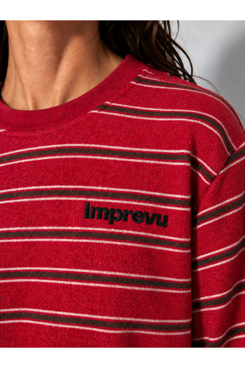 Eddie Striped Red Sweatshirt, made in Portugal