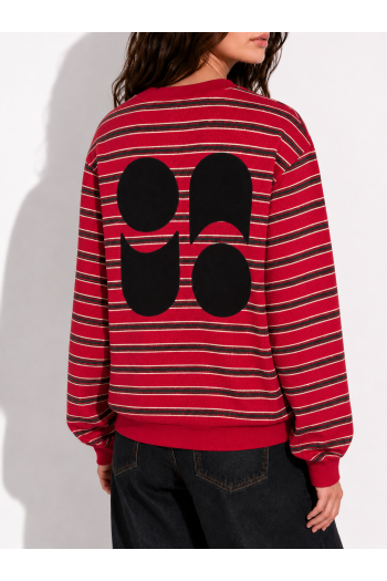 Eddie Striped Red Sweatshirt, made in Portugal