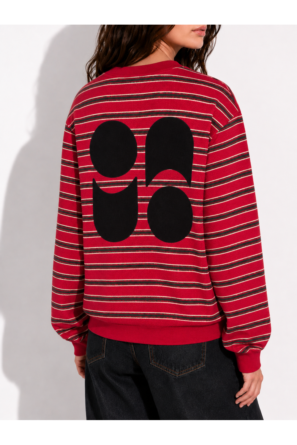 Eddie Striped Red Sweatshirt, made in Portugal