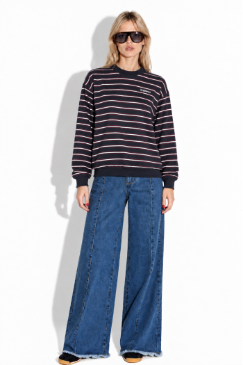 Eddie Blue Striped Sweatshirt, made in Portugal