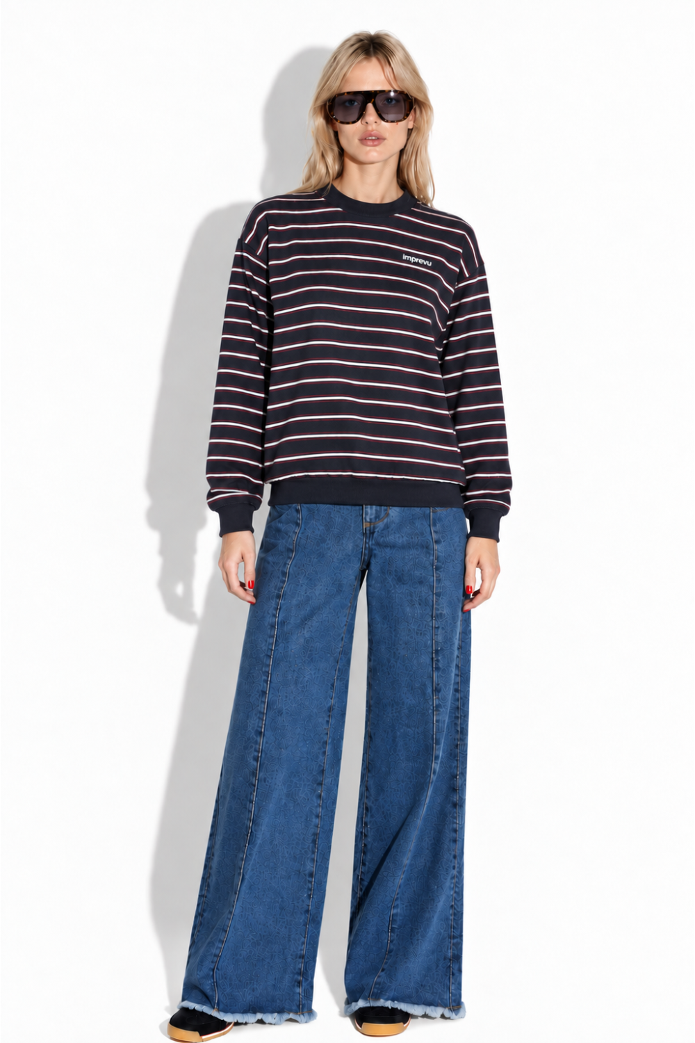 Eddie Blue Striped Sweatshirt, made in Portugal