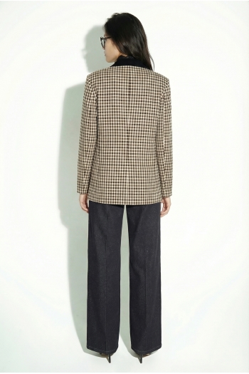 Khaki houndstooth Ema blazer made in Italy