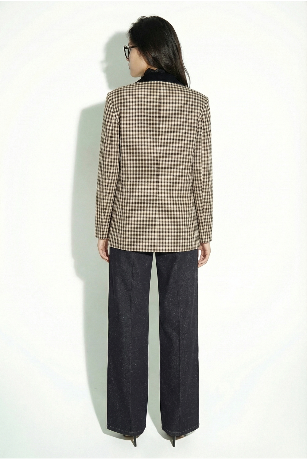 Khaki houndstooth Ema blazer made in Italy