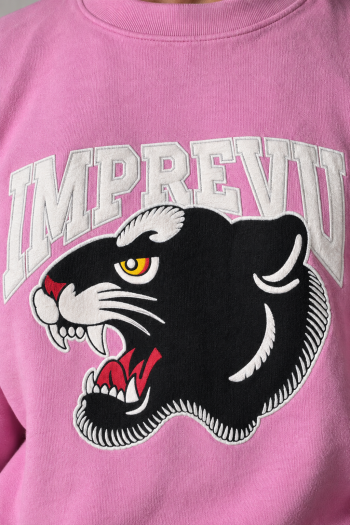 Sweatshirt Eddie Black Panther Pink fabriqué au Portugal
