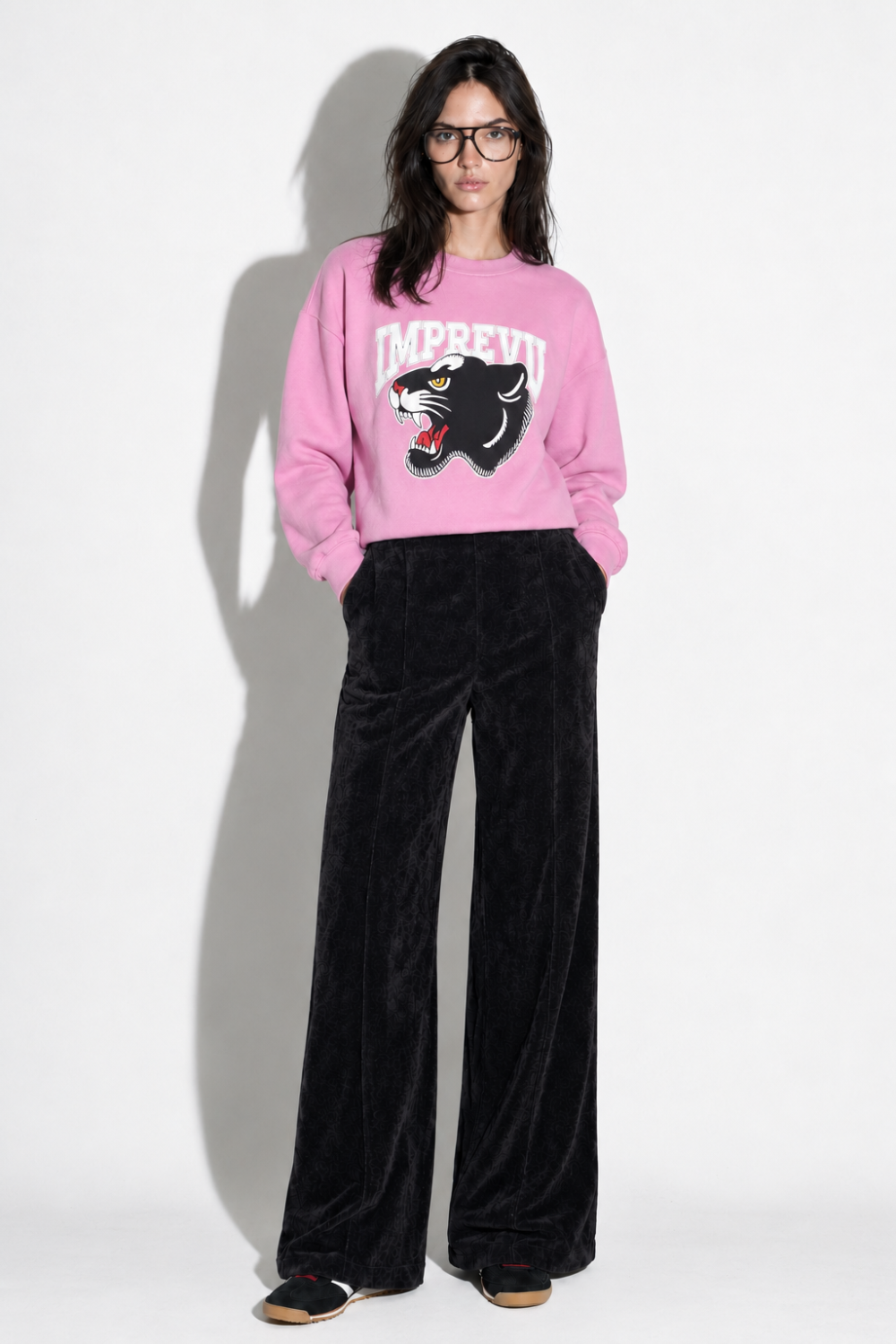 Sweatshirt Eddie Black Panther Pink fabriqué au Portugal