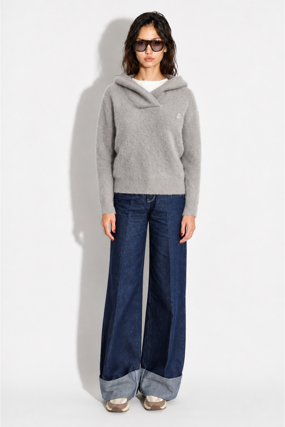 Nola Heated Hoodie in Heather Gray, Made in Italy