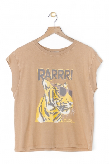 Het Robbie t-shirt tiger beige