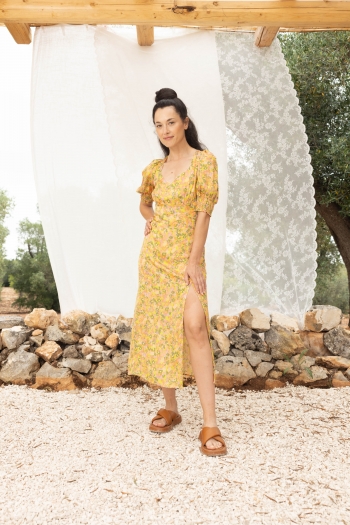 The Reese yellow flowers dress
