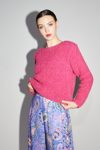 Gabrielle roze boucle knitwear