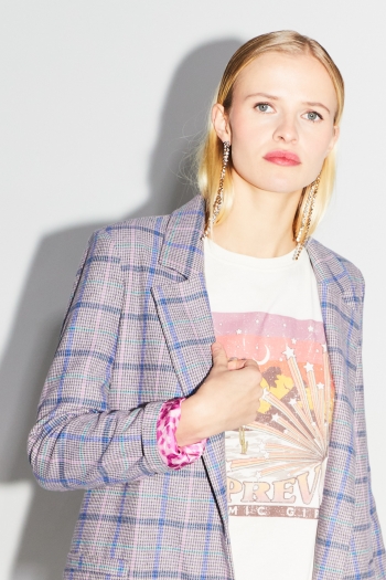 Le blazer Jimmy tartan pink