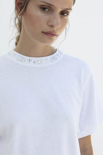 Le T-shirt Livia Bijoux blanc