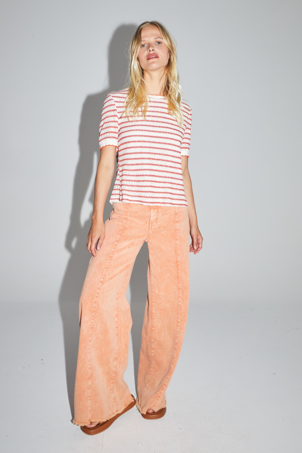 Le Denim Swiggy Palazzo orange fabriqué au Portugal